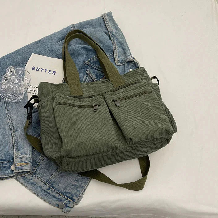 Lightweight Corduroy Tote Bag
