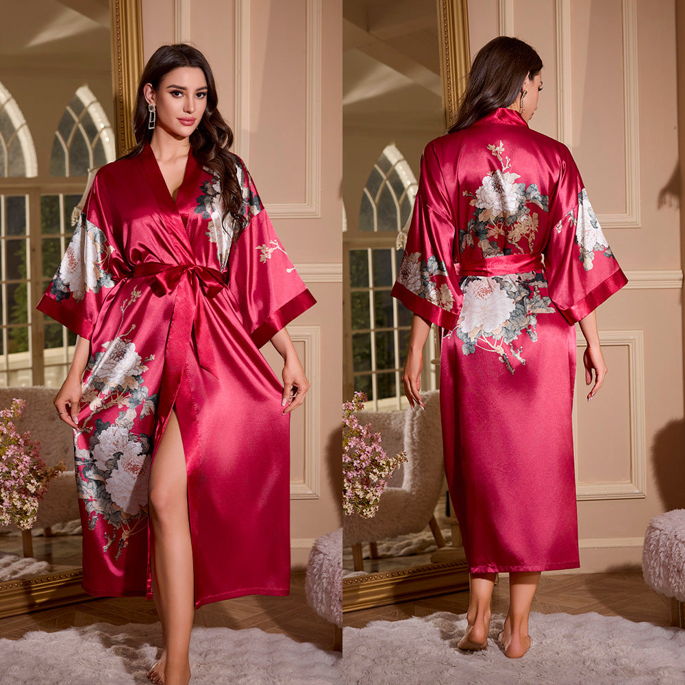 Women's Plus Size Kimono-Style Robe