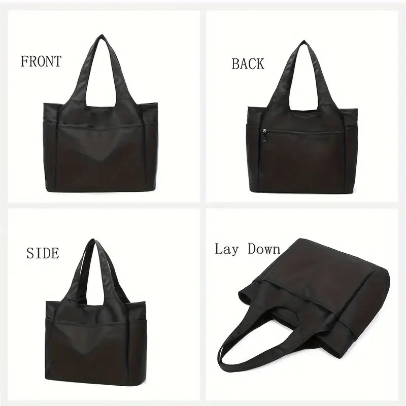 Casual Nylon Tote Bag with Multiple Pockets