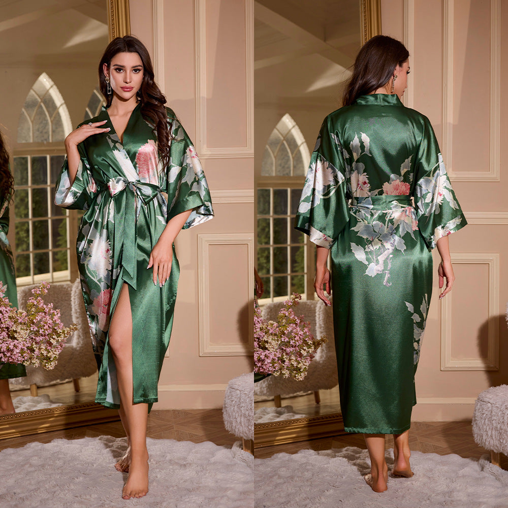Women's Plus Size Kimono-Style Robe
