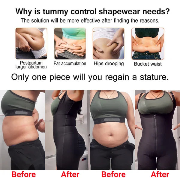Firm Tummy Compression Bodysuit Shaper with Butt Lifter