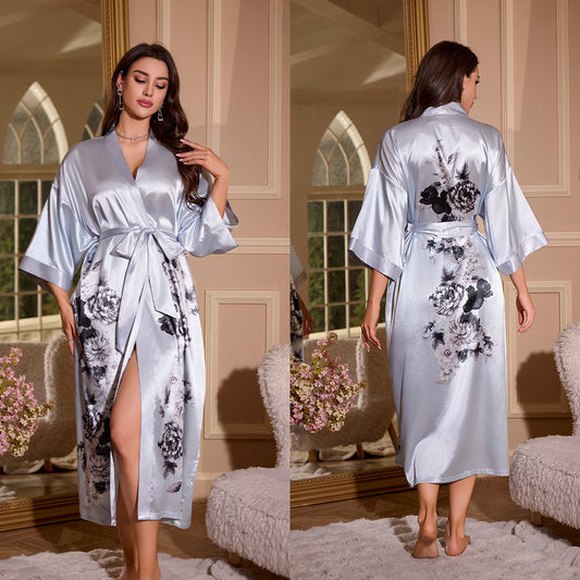 Women's Plus Size Kimono-Style Robe