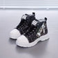 Women’s High-Top Patchwork Denim Shoes