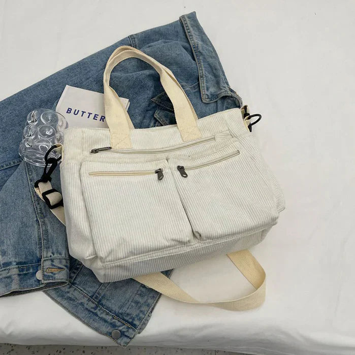 Lightweight Corduroy Tote Bag