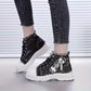 Women’s High-Top Patchwork Denim Shoes