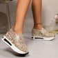 Women's Glittery Mesh Platform Shoes