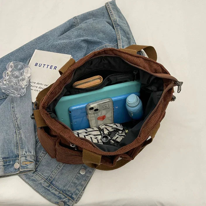 Lightweight Corduroy Tote Bag