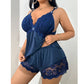 Lace Sexy Nightwear Camisole and Shorts Set