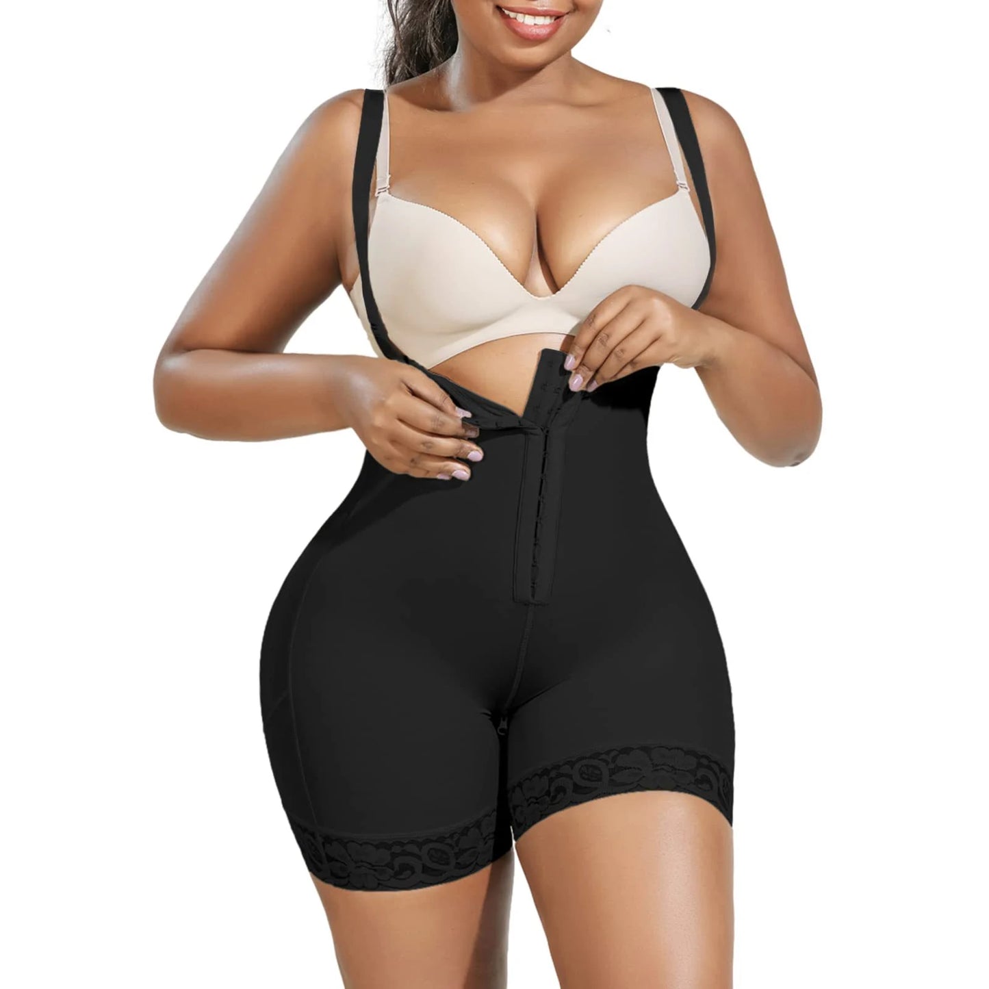 Firm Tummy Compression Bodysuit Shaper with Butt Lifter