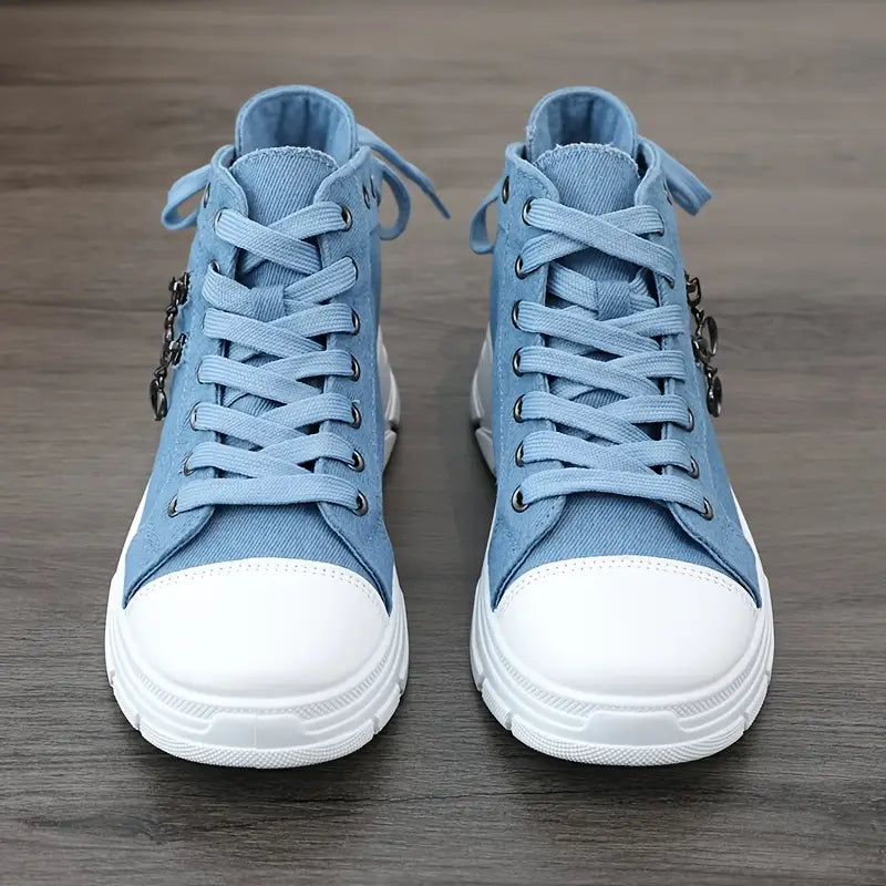 Women’s High-Top Patchwork Denim Shoes