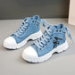 Women’s High-Top Patchwork Denim Shoes