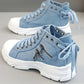 Women’s High-Top Patchwork Denim Shoes