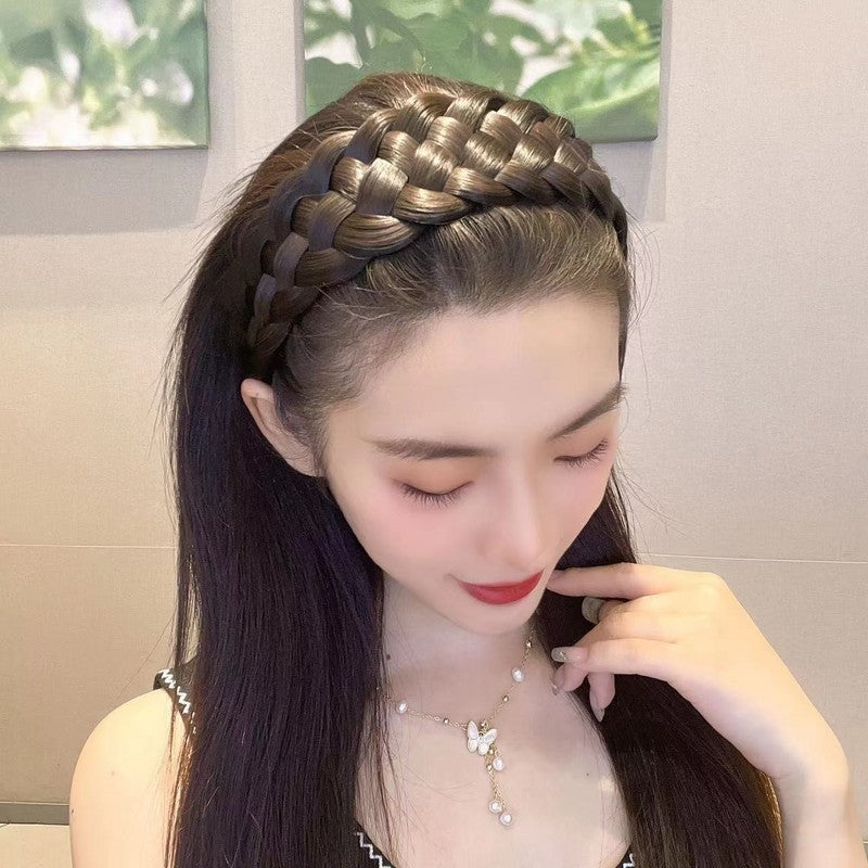 Fishbone Braids Hairbands(2 PCS/PACK-1 Black & 1 Dark Brown)