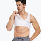Men's Slimming Body Shaper Vest Shirt Abs Abdomen Slim【White Color】