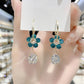 Fashion Blue Crystal Flower Earrings