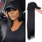 Fashionable Long Straight Hair Cap Wig [24 inches]