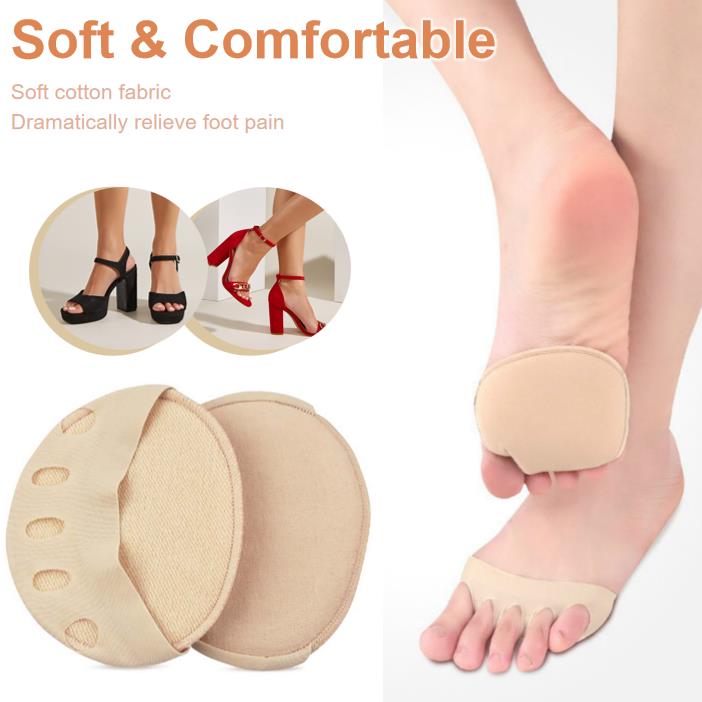 Fabric Forefoot Pads for High Heels【2 Pairs Beige + 2 Pairs Black】